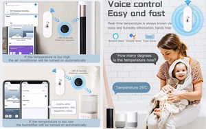 TUYA išmanusis temperatūros ir drėgmės jutiklis, Wi-Fi