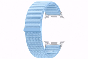 Mėlynas „Samsung SVL33LL Fabric Band“ medžiaginis laikrodžio dirželis (M/L), skirtas „Galaxy Watch9“ ir „Galaxy Watch8“