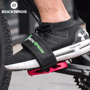 Rockbros GZT1001BK dviračio pedalų dirželiai, 2 vnt. - juodi