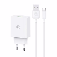USAMS Tinklo įkroviklis 18W + laidas Lightning/ USB-A Fast Charging baltas series SC SCXLTZ03