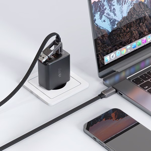 "Acefast" C13-04 USB-C - USB-A / USB-C kabelis 480Mb/s 3A 1,2 m - juodas