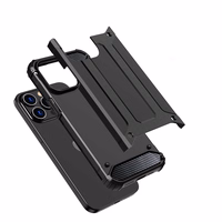 iPhone 15 Pro Max Hybrid Armor dėklas - juodas