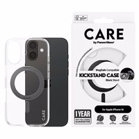 CARE by PanzerGlass Funkcinis dėklas telefonui su stovu iPhone 16 6.1" juodas/juodas Magnetinis 1321