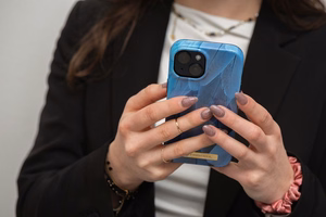 FORCELL F-PROTECT Mirage dėklas telefonui suderinamas su MagSafe IPHONE 15 Pro Max mėlynas paukštis