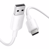 USB 2.0 A į USB-C 3A kabelis Vention CTQWF 1M (baltas)