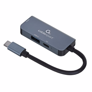 Gembird A-CM-COMBO3-02 USB Type-C 3-in-1 daugiafunkcis adapteris (USB prievadas + HDMI + PD), sidabrinis