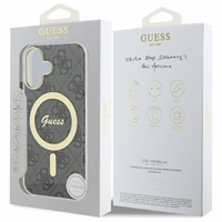 Guess IML 4G Magnetinis dėklas iPhone 16 Plus - juodas