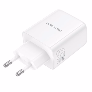 Borofone sieninis įkroviklis BN32 Cargador GaN - USB + 2xType C - QC 3.0 PD 65W baltas
