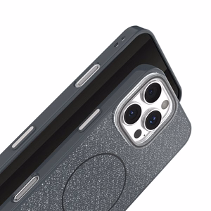 Glitter Thin Mag dėklas for iPhone 17 6,3" juodas