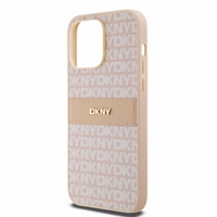 DKNY Odinis mono juosta ir metalinis logotipas dėklas telefonui iPhone 14 Pro Max - rožinis