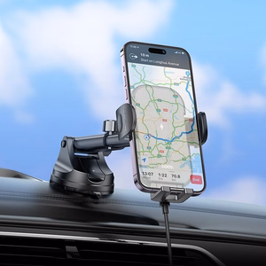 HOCO automobilinis laikiklis su belaidžiu įkrovimu priekinio stiklo / centrinės konsolės 15W HW5 juodas