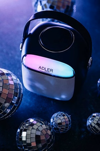 Adler AD 1199 karaokės garsiakalbis su mikrofonu, SD/USB/AUX/Bluetooth, juodas