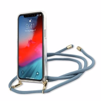 Guess GUHCP12SCRTVSBL iPhone 12 mini 5.4" mėlynas/mėlynas kietas dėklas Script Vintage