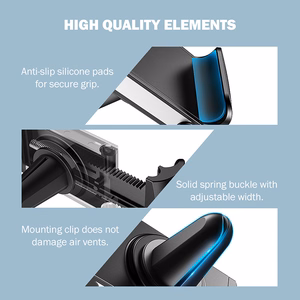 Crong Universal Smart automobilinis telefono laikiklis 4–6.5" telefonams, juodas