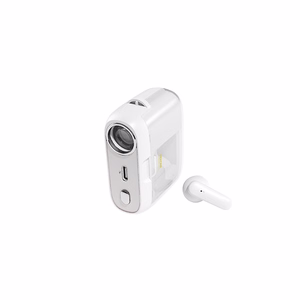 WEKOME S28 Pop Digital Series Bluetooth 5.3 TWS belaidės ausinės su įkrovimo dėkle įrengtu projektoriumi ir 5 projektoriaus skaidrėmis, baltos