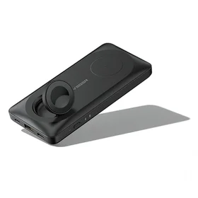 VEGER Išorinė baterija 10000 mAh su belaidžiais įkrovikliais, suderinama su MagSafe PD QC3.0 3A 22,5W MagMulti (W1156) juoda