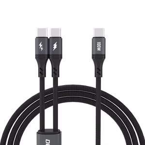 Dudao L3F 2в1 Кабель 100W 1.2m 2x USB-C - чёрный