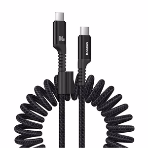 Baseus Fish-Eye USB C į USB C greitojo įkrovimo kabelis 1 m 100 W Juoda