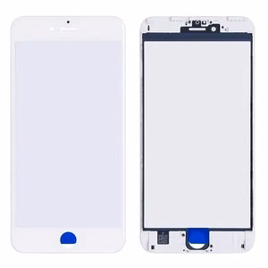 LCD stikliukas Apple iPhone 6 Plus su rėmeliu ir OCA baltas V2 ORG