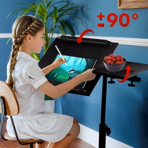 Maclean mobile desk/laptop stand, black, height adjustment 59-89cm, max. 30kg , MC-121 B