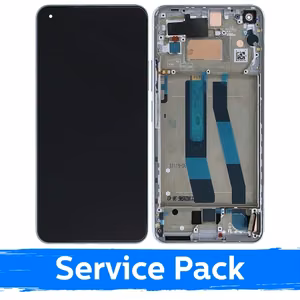 Ekranas skirtas Xiaomi Mi 11 Lite 4G (Lite 5G / Lite 5G NE) su rėmeliu / Snowflake White / (Service Pack)