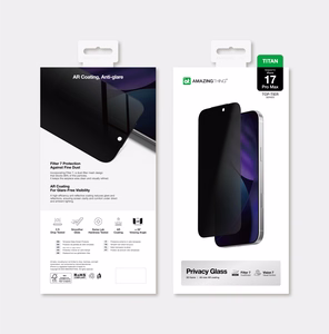 AmazingThing Titan Vision 7 grūdintas stiklas iPhone 17 Pro Max – privatumo