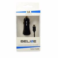 Beline automobilinis įkroviklis 1xUSB + microUSB 1A juodas