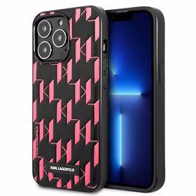 Karl Lagerfeld monogramos plokštelė iPhone 13 Pro / 13 6.1" dėklas - rožinė