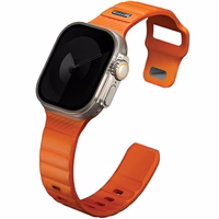 UNIQ dirželis Stride Apple Watch Series 1/2/3/4/5/6/7/8/9/SE/SE2/Ultra/Ultra 2 42/44/45/49mm FKM guminis oranžinis