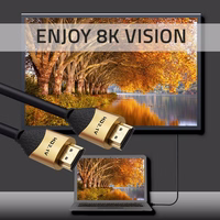 Qoltec 50354 HDMI v2.1 kabelis Itin didelės spartos 8K | 60 Hz | 30AWG | AUKSAS | 1m
