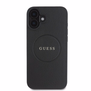 Guess Grūdintas Auksinis Žiedas Magnetinis Dėklas telefonui iPhone 16 - juodas