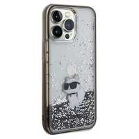 Karl Lagerfeld Liquid Glitter Choupette dėklas telefonui iPhone 13 Pro Max - permatomas