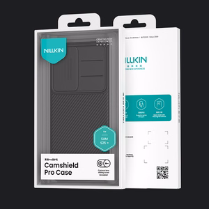 Nillkin CamShield Pro dėklas telefonui Samsung Galaxy S25 su kameros dangteliu - Juodas