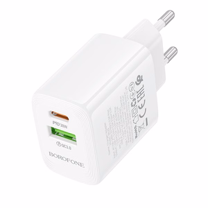 Įkroviklis Borofone BN29 30W USB-C/USB-A baltas