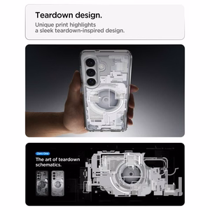 Spigen Ultra Hybrid Mag MagSafe Dėklas for Samsung Galaxy S26 Zero One - Clear and baltas