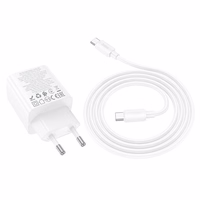 Įkroviklis Hoco 2 x USB C + 2 x USB A QC3.0 PD 3A 30W + kabelis USB C į USB C N56 baltas