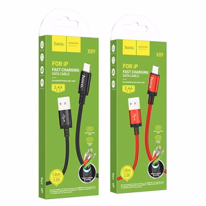 Kabelis USB A į Lightning Hoco 2,4A 1 m X89 juodas
