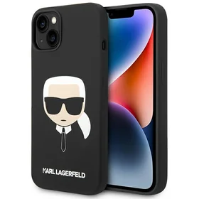 Karl Lagerfeld KLHCP14MSLKHBK iPhone 14 Plus 6.7 "kietasis dėklas juodas / juodas silikoninis Karl`s Head