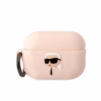 Karl Lagerfeld KLAP2RUNIKP AirPods Pro 2 dėklas rožinis/rožinis Silikoninis Karl Head 3D