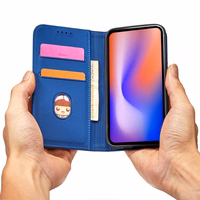 Magnetinis dėklas kortelėms iPhone 12 Pro Max dėklas kortelių piniginė kortelių laikiklis mėlynas