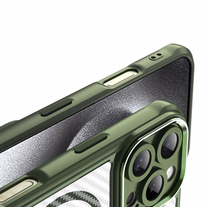 Leading Series Magnetinis silikoninis dėklas telefonui iPhone 16 Pro - žalia