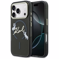 Karl Lagerfeld IML Choupettes Karl Script Logo MagSafe Dėklas for iPhone 17 Pro Max - juodas