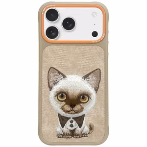 Nimmy Big Eyed Pet 2.0 Dėklas telefonui iPhone 17 Pro Max - smėlinas