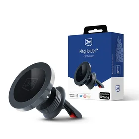 Automobilinis telefono laikiklis 3mk MagHolder, tvirtinamas ant ventiliacijos grotelių, magnetinis