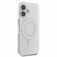 Guess IML 4G Fonas Magnetinis dėklas telefonui iPhone 16 Plus - baltas