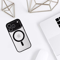 Akrilinis spalvotas magnetinis dėklas telefonui Iphone 17 Pro juodas