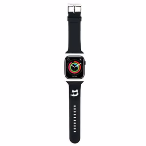 Karl Lagerfeld 3D Rubber Choupette Heads dirželis juodas skirtas Apple Watch 38/40/41mm