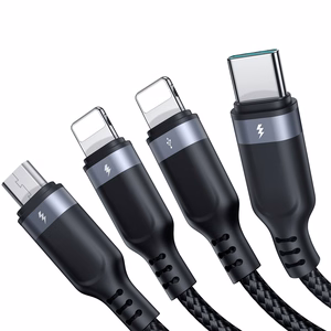 Joyroom Multi-Use Series S-A18 4in1 USB-A - USB-C / Lightning / Lightning / micro USB kabelis 1.2m – juodas