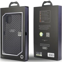 Audi anglies pluošto iPhone 11 / Xr 6.1" juodas/juodas kietas dėklas AU-TPUPCIP11-R8/D2-BK