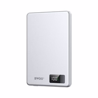 BWOO aluminium magnetic išorinė baterija P75 PD 20W 5000 mAh with digital display and USB-C port sidabrinis